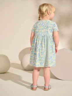 Best Next Blue Ribbed Jersey Dress (3mths-7yrs)