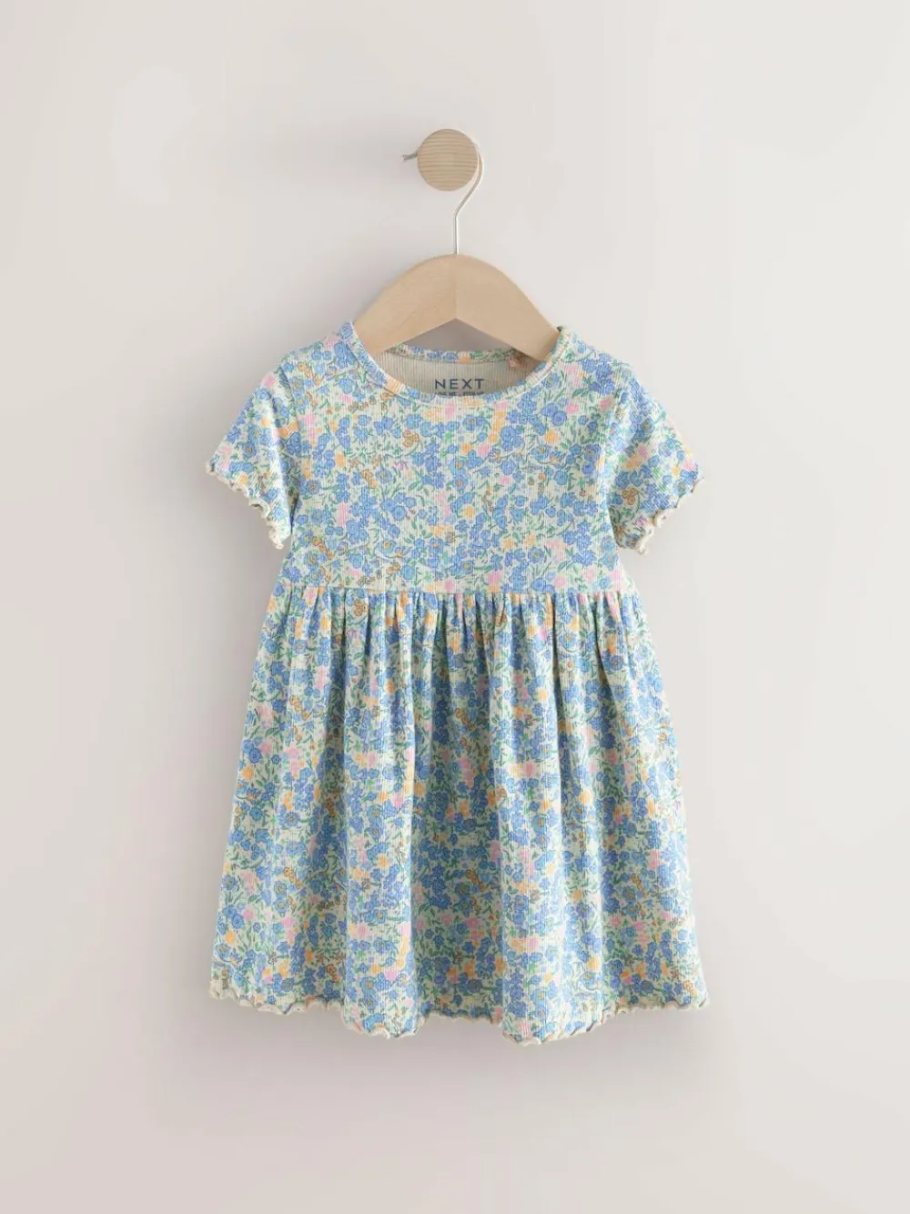 Best Next Blue Ribbed Jersey Dress (3mths-7yrs)