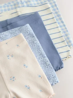 Best Next Blue Ribbed Shorts 5 Pack (3mths-7yrs)