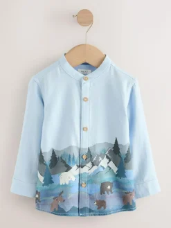 Next Long Sleeve Grandad Christmas Printed Shirt (3mths-10yrs)^BOY Suits & Vest