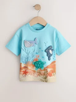 Next Short Sleeve 3D Padded T-Shirt (3mths-7yrs) Blue Sea Animal