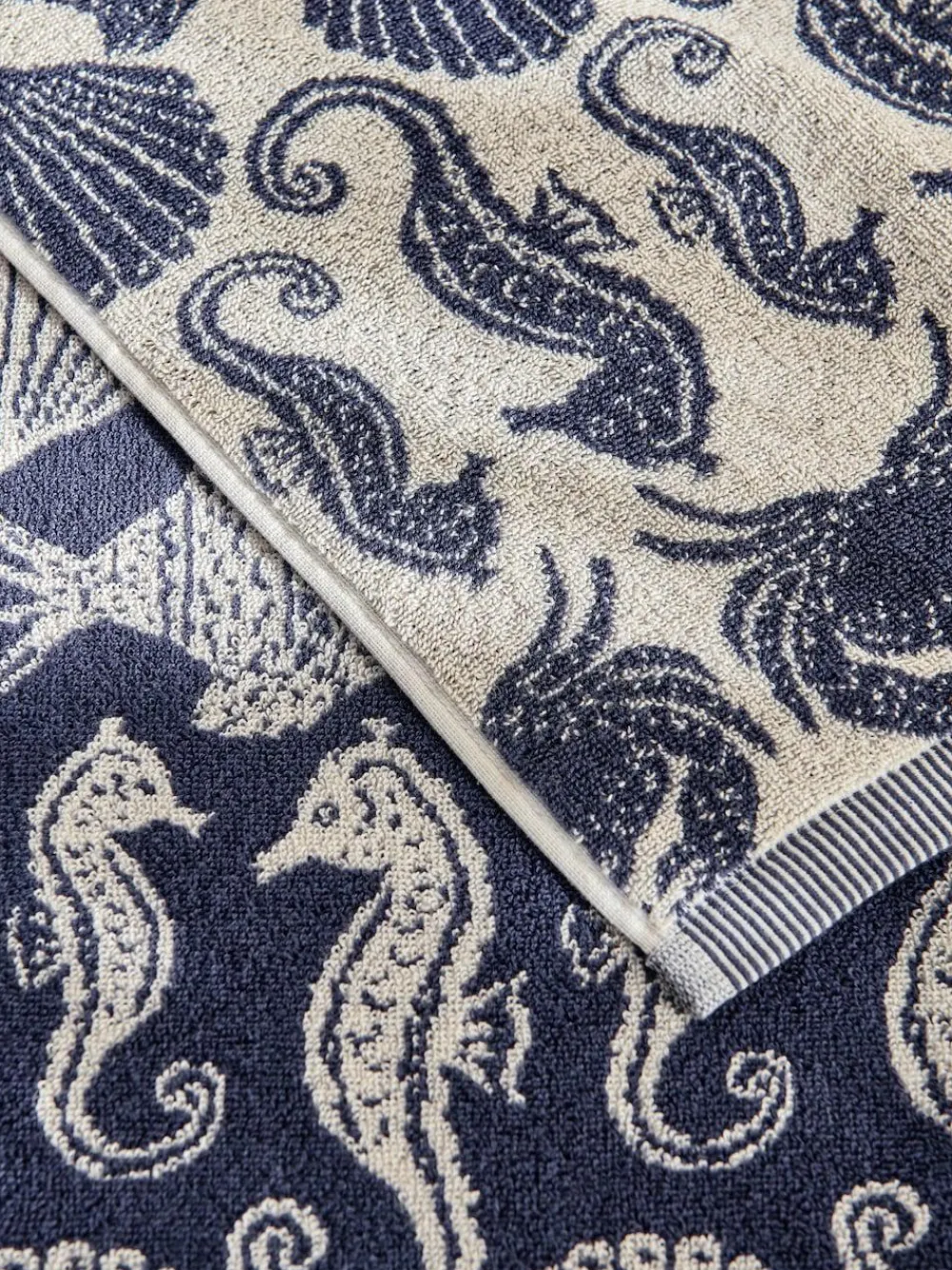 New Next Blue Seahorse 100% Cotton Towel