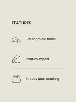 Hot Next Seamless Strappy Sports Bra Blue