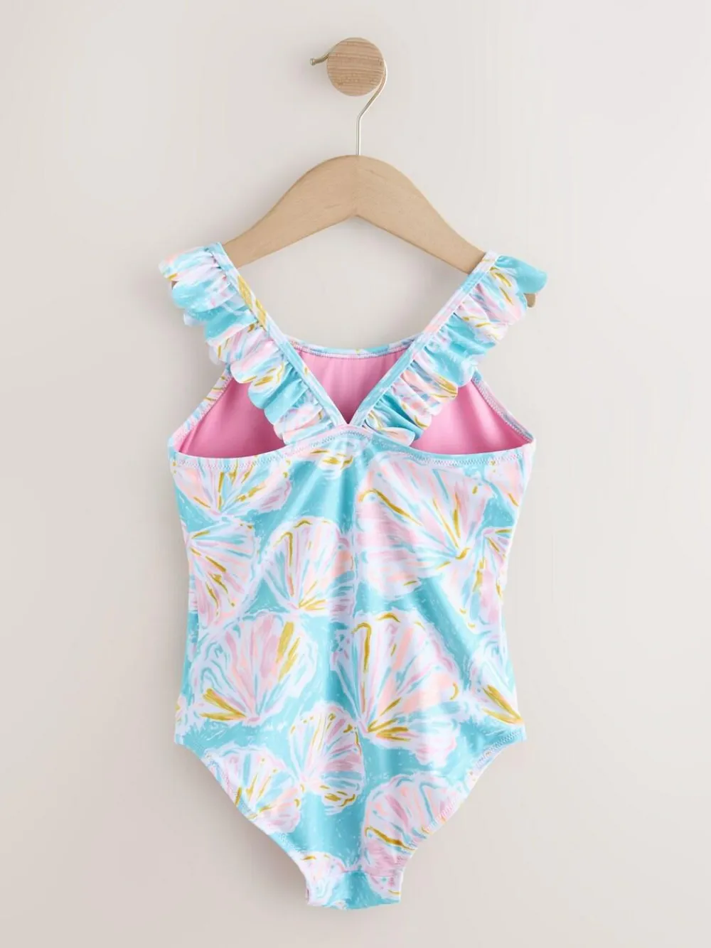 Best Next Frill Swimsuit (3-16yrs) Blue Shell