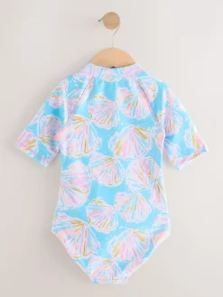 Online Next Short Sleeved Sunsafe Swimsuit (3mths-16yrs) Blue Shell