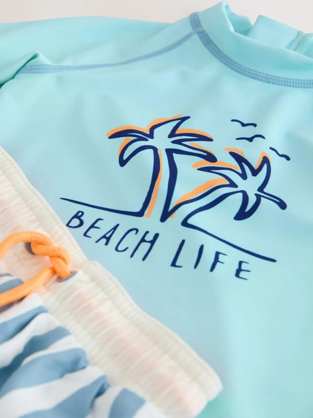 Outlet Next Short Sleeve Sunsafe Rash Vest and Swim Shorts Set (3mths-7yrs) Blue