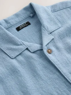 Next Short Sleeves Linen Blend Revere Collar Shirt (3mths-7yrs)^BOY Suits & Vest|Shirts