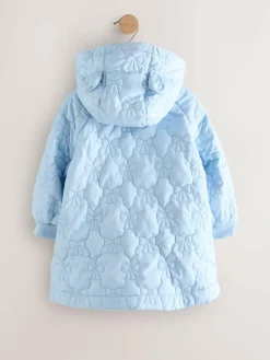 Next Blue Shower Resistant Bow Quilted Coat (3mths-7yrs)^ Coats, Jackets & Pramsuits|Coats, Jackets & Pramsuits