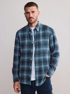Outlet Next Blue Signature Long Sleeve Check Shirt