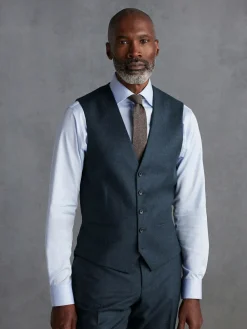 Next Signature Zignone Italian Wool Cashmere Blend Flannel Suit Waistcoat^ Vests