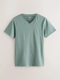 Next Slim Fit 100% Cotton V-Neck Layering T-Shirts 5 Pack^ Tops & T-Shirts