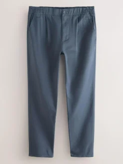 Next Slim Fit Pleated Stretch Chinos Trousers With Elasticated Waist^ Pants & Chinos
