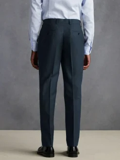 Discount Next Slim Fit Signature Zignone Italian Wool Cashmere Blend Flannel Suit Trousers Blue