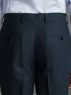 Discount Next Slim Fit Signature Zignone Italian Wool Cashmere Blend Flannel Suit Trousers Blue