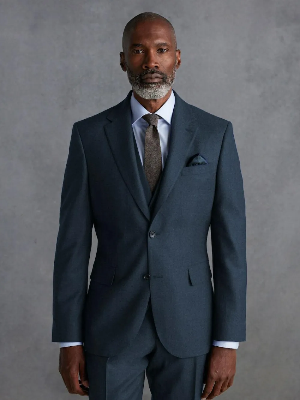 Hot Next Slim Fit Signature Zignone Italian Wool Cashmere Blend Flannel Suit Jacket Blue