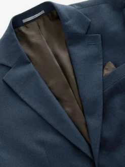 Next Blue Slim Fit Textured Flannel Suit Jacket