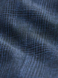 Next Slim Fit Tollegno Linen Blend Check Suit Jacket^ Blue Suits