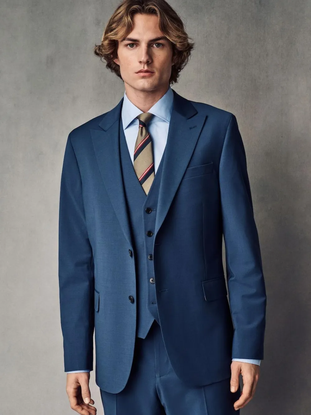 Next Slim Fit Wool Blend Motionflex Suit Jacket^ Blue Suits