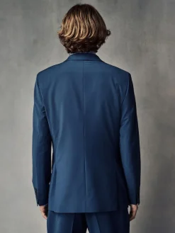 Next Slim Fit Wool Blend Motionflex Suit Jacket^ Blue Suits