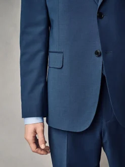 Next Slim Fit Wool Blend Motionflex Suit Jacket^ Blue Suits