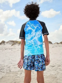 Next Blue Sonic Rash Vest (3-16yrs)^BOY Swimwear