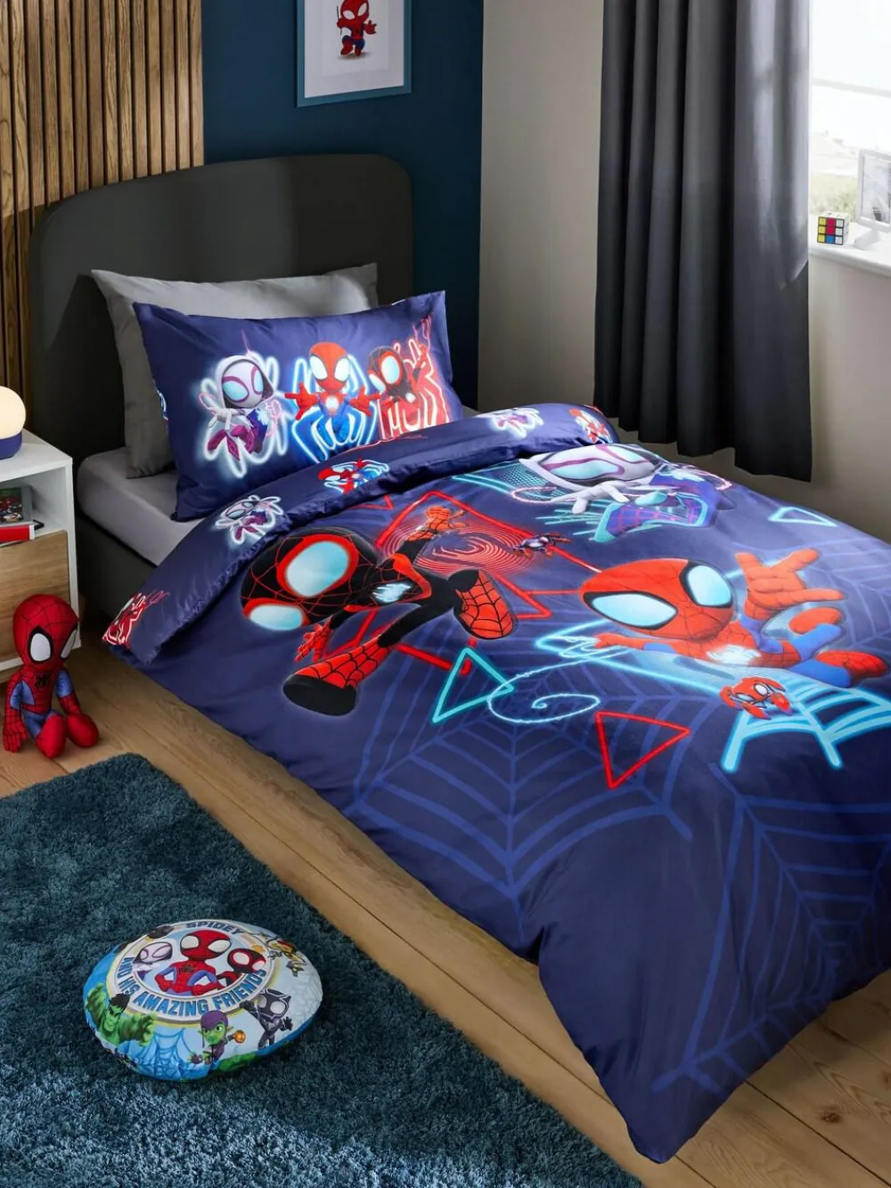 Discount Next Blue Spidey and Friends Duvet Cover and Pillowcase Set
