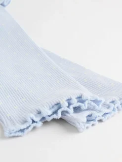 New Next Baby Long Sleeve Frill Top And Leggings Set (0mths-2yrs) Blue Spot