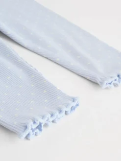 New Next Baby Long Sleeve Frill Top And Leggings Set (0mths-2yrs) Blue Spot