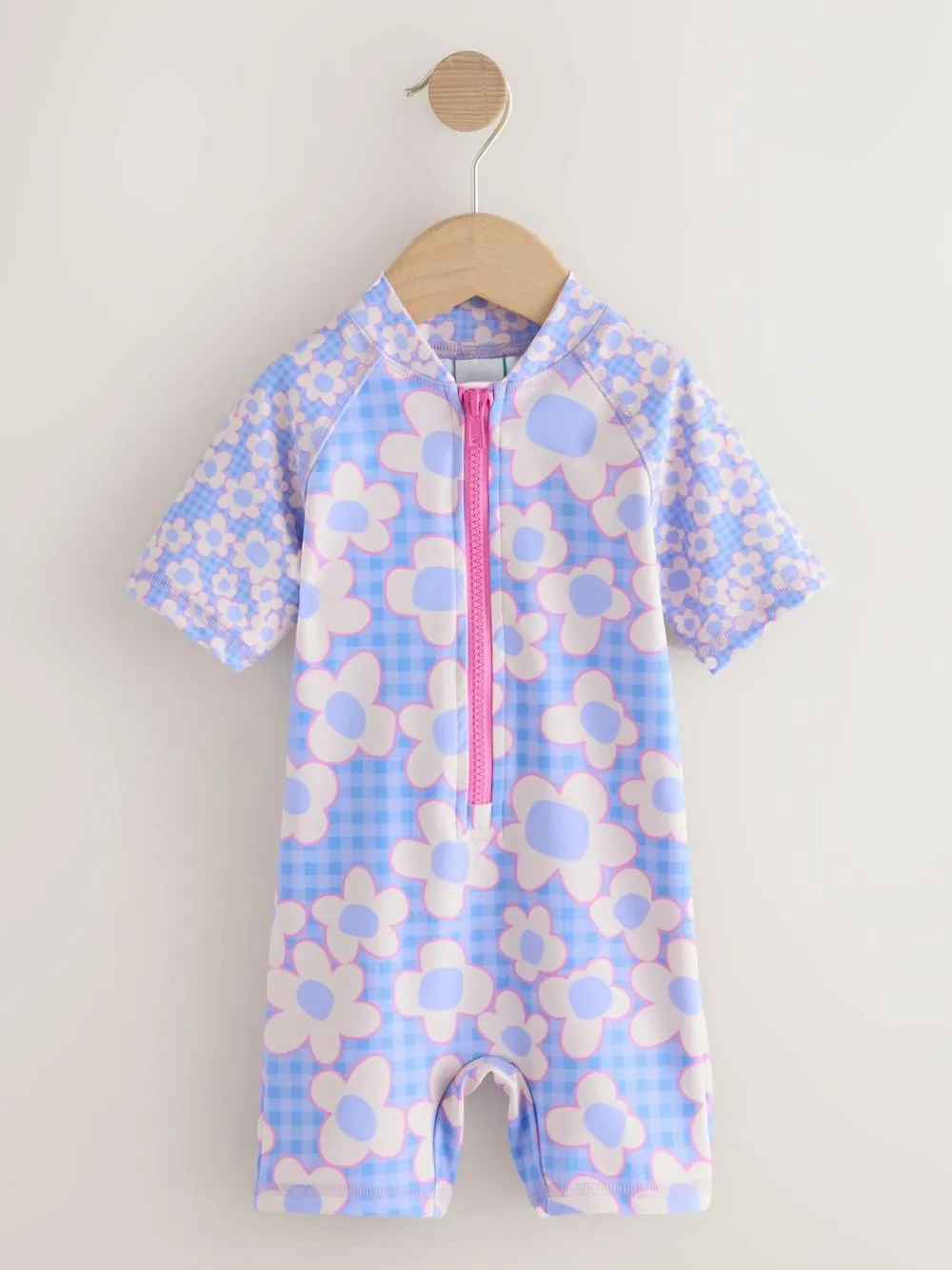 Next Blue Stampy Floral Sunsafe Swimsuit (3mths-10yrs)^ Swimwear|Swimwear