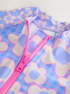 Next Blue Stampy Floral Sunsafe Swimsuit (3mths-10yrs)^ Swimwear|Swimwear