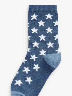 Next Blue Stars Cotton Rich Socks 7 Pack