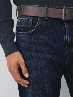 Hot Next Straight Fit Signature Belted Jeans Blue