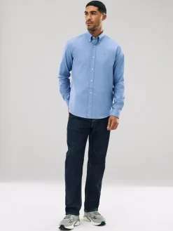Next Blue Stretch Oxford Long Sleeve Shirt^ Shirts