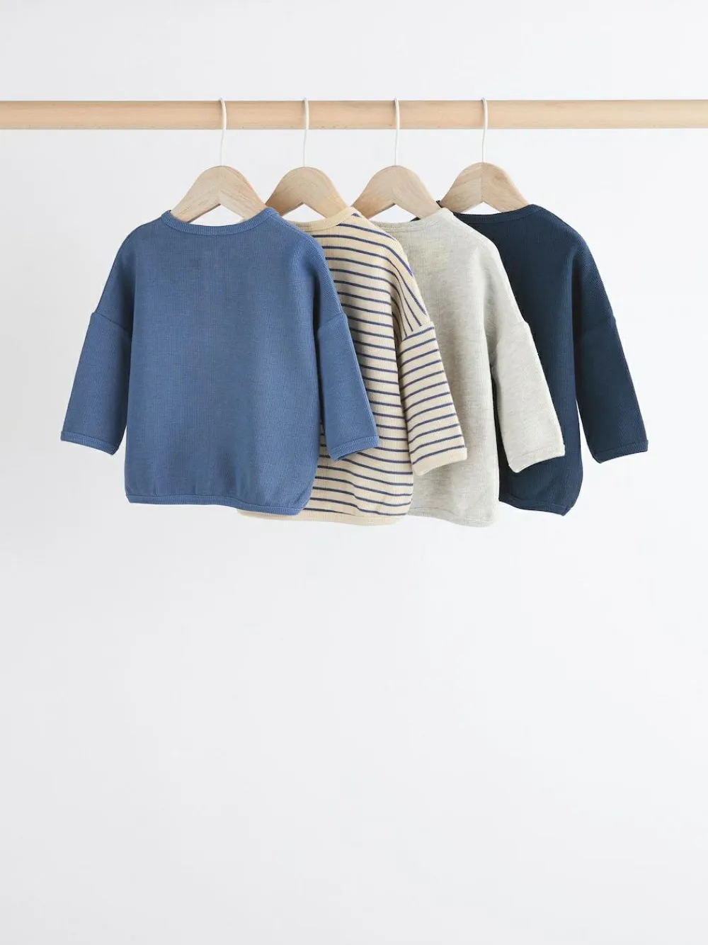 Clearance Next Baby Long Sleeve T-Shirts 4 Pack (0mths-2yrs) Blue Stripe