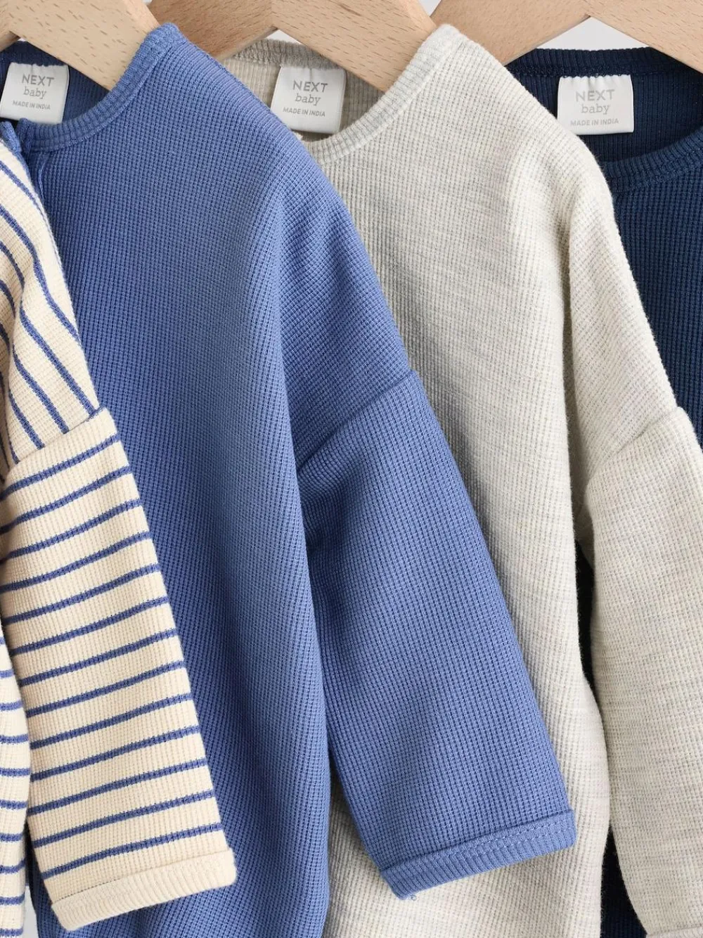 Clearance Next Baby Long Sleeve T-Shirts 4 Pack (0mths-2yrs) Blue Stripe