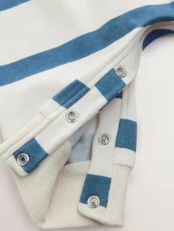 Next Blue Stripe Baby Sweat Romper (0mths-3yrs)^BOY Sets & Outfits|Sweatshirts & Hoodies