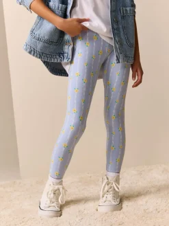 Sale Next Blue Stripe Flower Leggings (3-16yrs)
