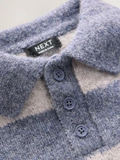 Next Stripe Knitted Rugby Polo Shirt (3mths-7yrs)^BOY Tops|Tops