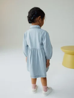 Best Next Long Sleeve Cotton Dress (3mths-8yrs) Blue Stripe