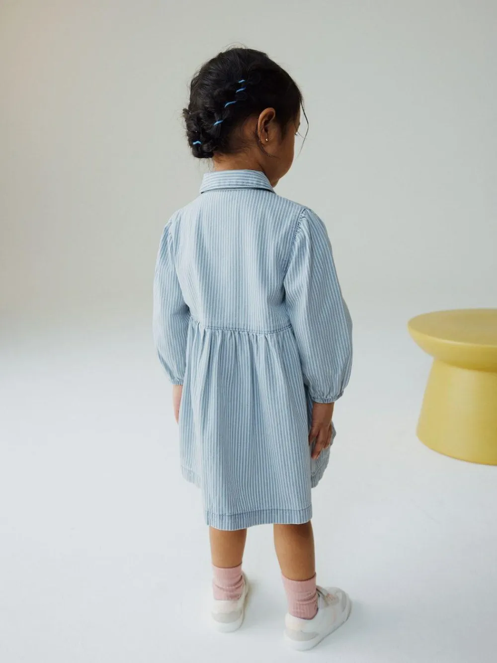 Best Next Long Sleeve Cotton Dress (3mths-8yrs) Blue Stripe