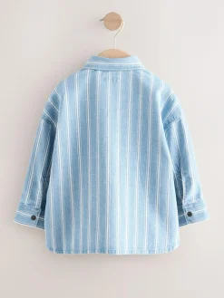 Next Blue Stripe Long Sleeve Denim Shirt (3mths-7yrs)^BOY Suits & Vest|Shirts