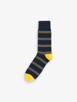 Next Blue Stripe Pattern Socks 5 Pack^ Socks|Socks