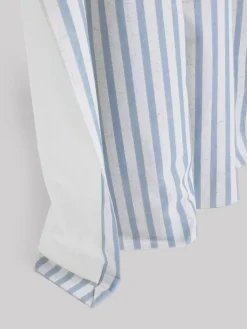 Next Pencil Pleat Blackout Curtains Blue Stripe