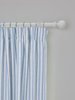Next Pencil Pleat Blackout Curtains Blue Stripe