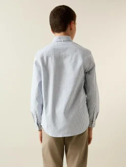 Next Blue Stripe Single Oxford Shirt (3-16yrs)