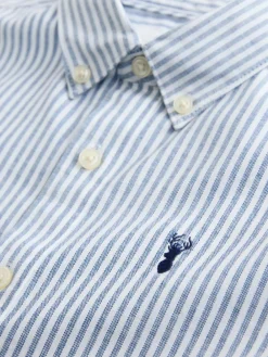 Next Blue Stripe Single Oxford Shirt (3-16yrs)