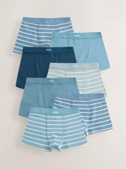 Hot Next Blue Stripe Soft Waistband Trunks 7 Pack (2-16yrs)