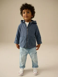 Next Blue Stripe Zip Through Hoodie (3mths-7yrs)^BOY Suits & Vest