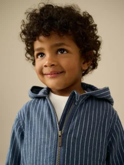 Next Blue Stripe Zip Through Hoodie (3mths-7yrs)^BOY Suits & Vest