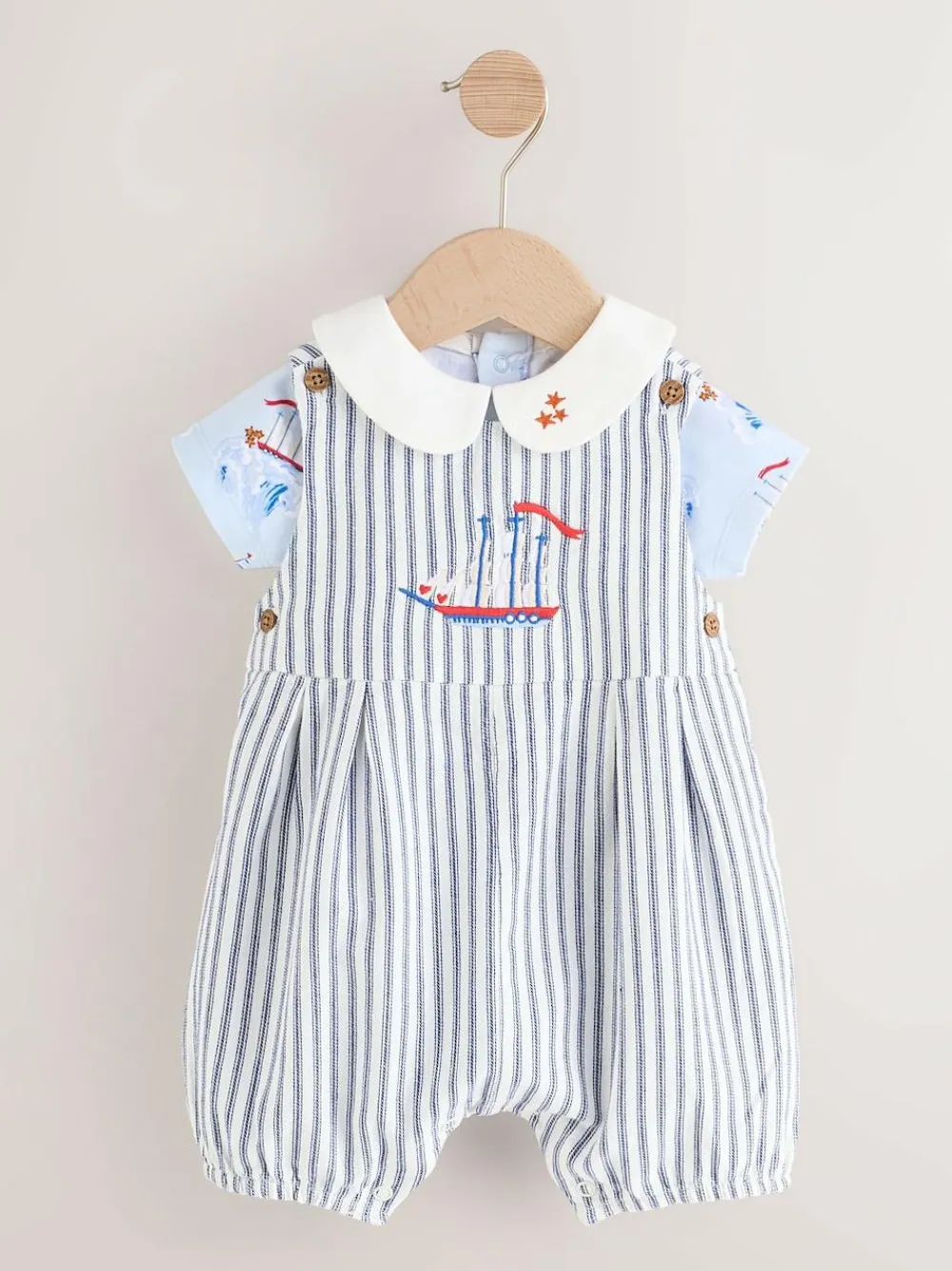 Sale Next Blue Striped Cath Kidston 100% Cotton Baby Dungaree